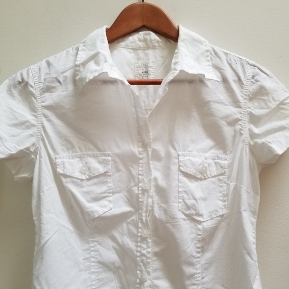 H&M short sleeve white button shirt - Picture 3 of 6